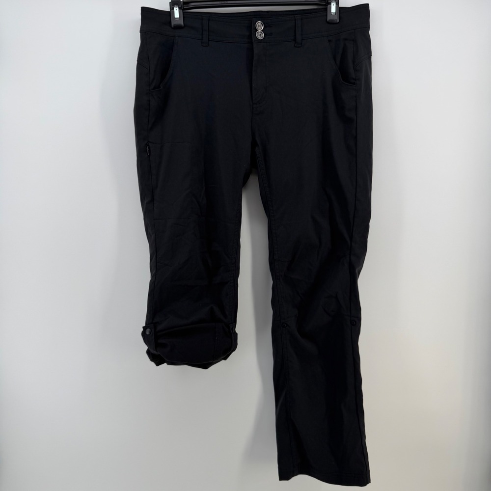 prAna Black Convertible Hiking Pants Women's Size 16 Roll Up Outdoor Gorpcore